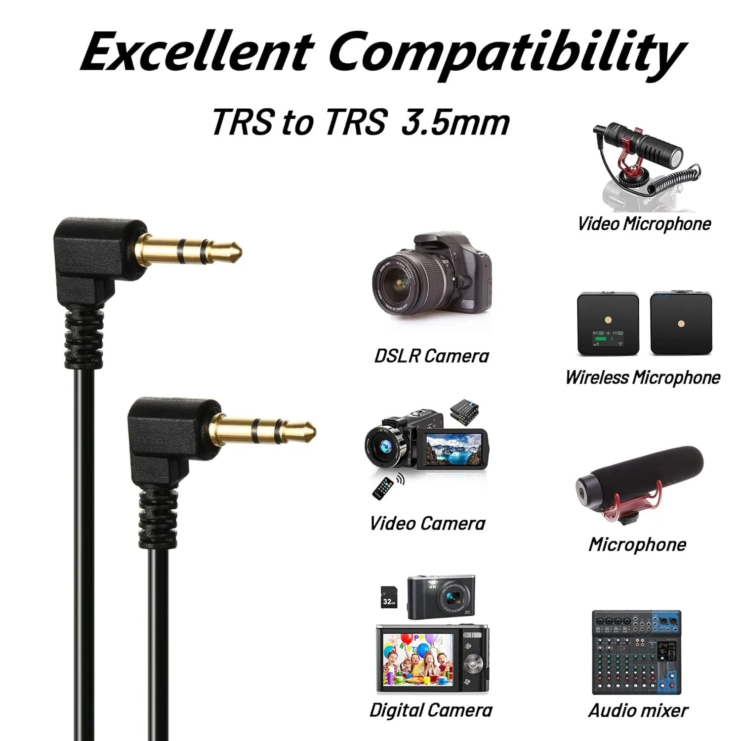 90 Degree 3.5mm 1/8 TRS to TRS - огляд і ціна Trs Cable
