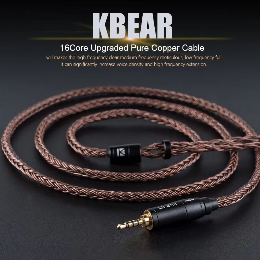 KBEAR 16 core 2-pin IEM headph - огляд і ціна Trs Cable