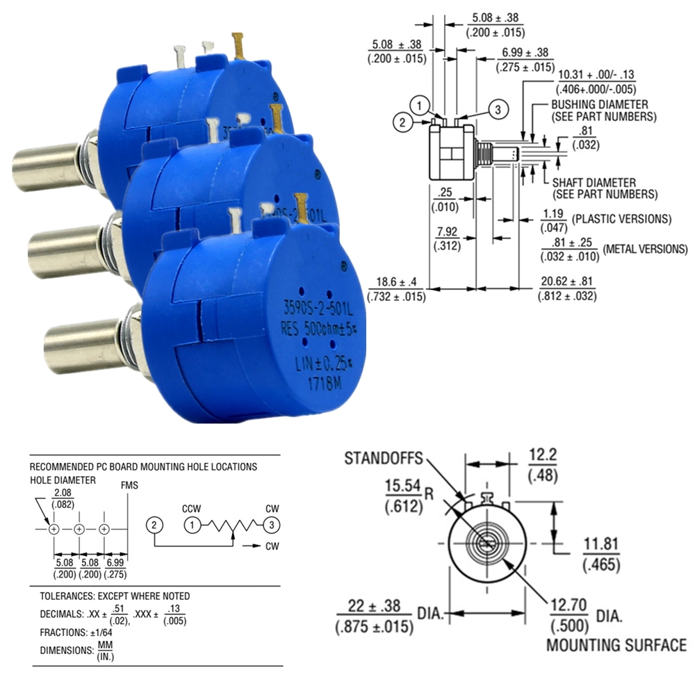 3590S-2-103L 3590S 10K ohm Pre - огляд і ціна Potentiometer 10K